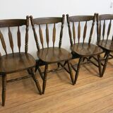 Ensemble de quatre chaises bistrot à barreaux