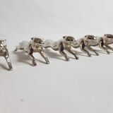 Art Deco Panther Knife Carriers (6) - Silver Metal