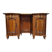 Bureau galbé double face en noyer –Travail régional d'époque Louis XV –XVI