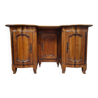 Curved double-sided desk in walnut – Regional work from the Louis XV – XVI period.