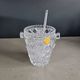 Crystal ice bucket from Bavaria with ice scoop.