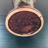 Flamed earthenware cache pot vase
