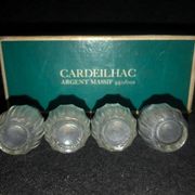 Vintage Cardeilhac/Christofle Crystal Salt & Pepper Cellars: 950 Silver Lid