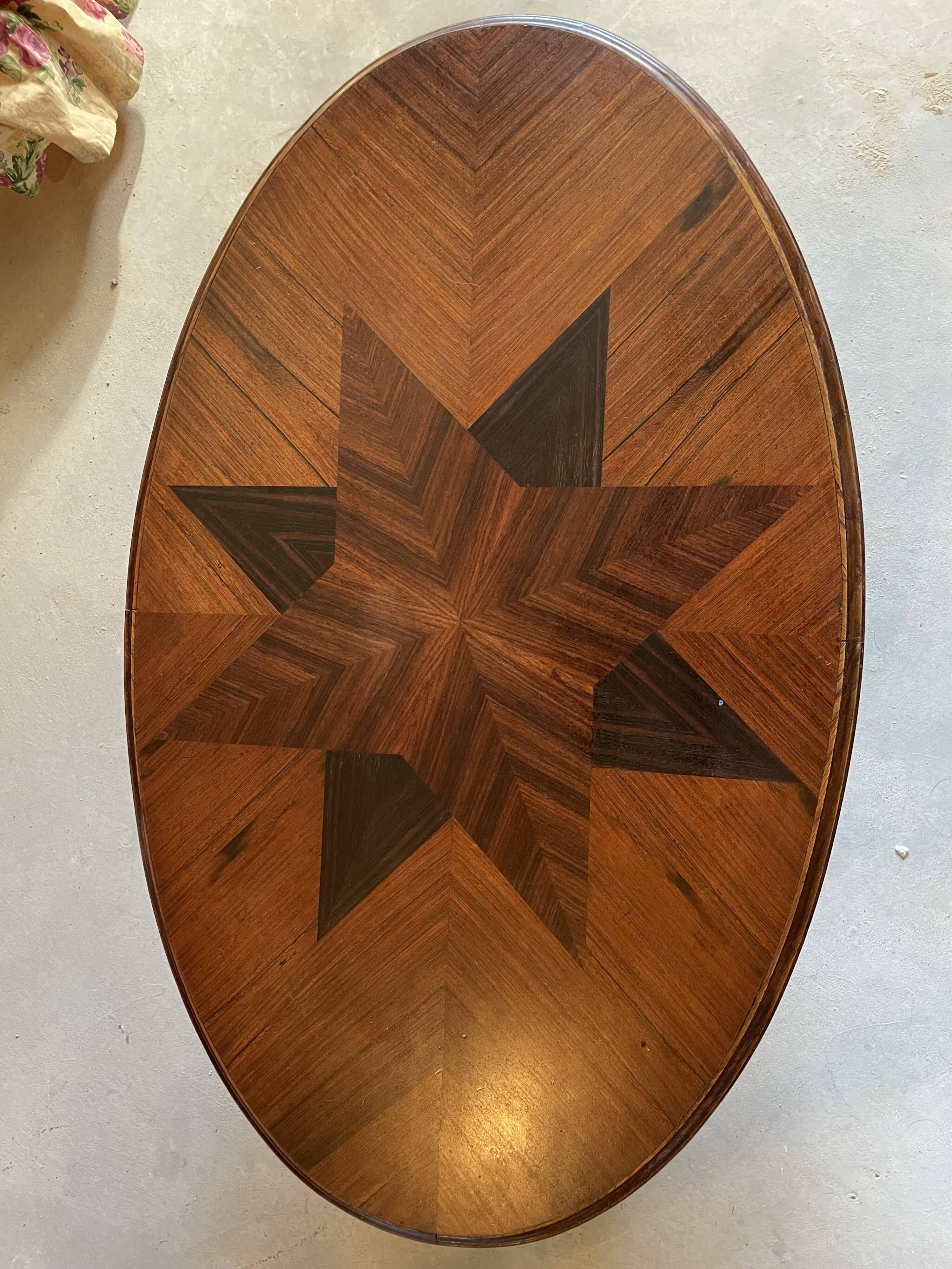 Branded oval coffee table