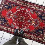 Tapis Hamadan vintage fait main en laine – 100 x 149 cm - 1C1041