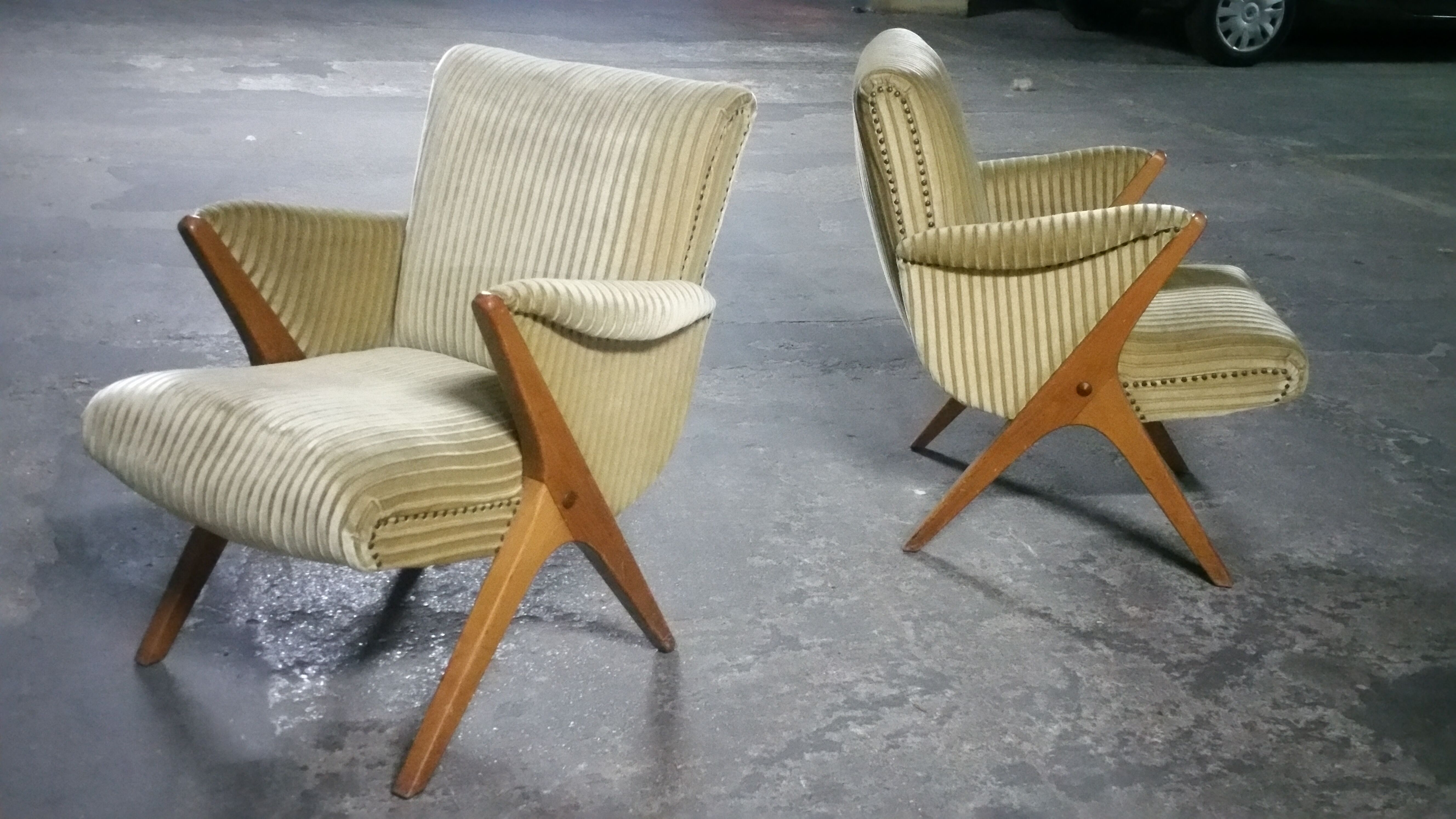 1/3 chairs 50s 60s Karpen compass