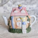 Vintage House-Shaped Slush Teapot - Pastel Colors