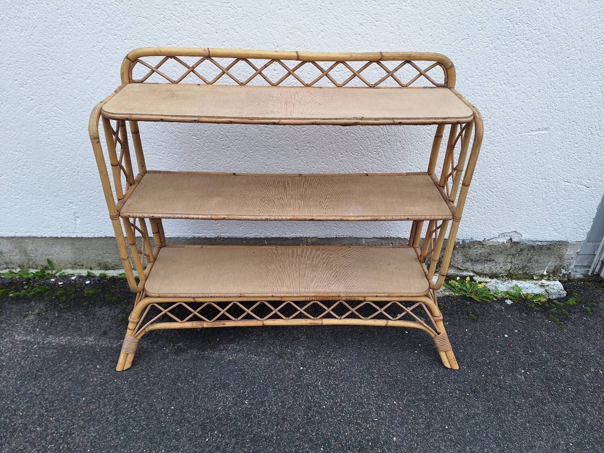 Vintage rattan shelf