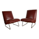 Paire de fauteuils vintage rouge bordeaux