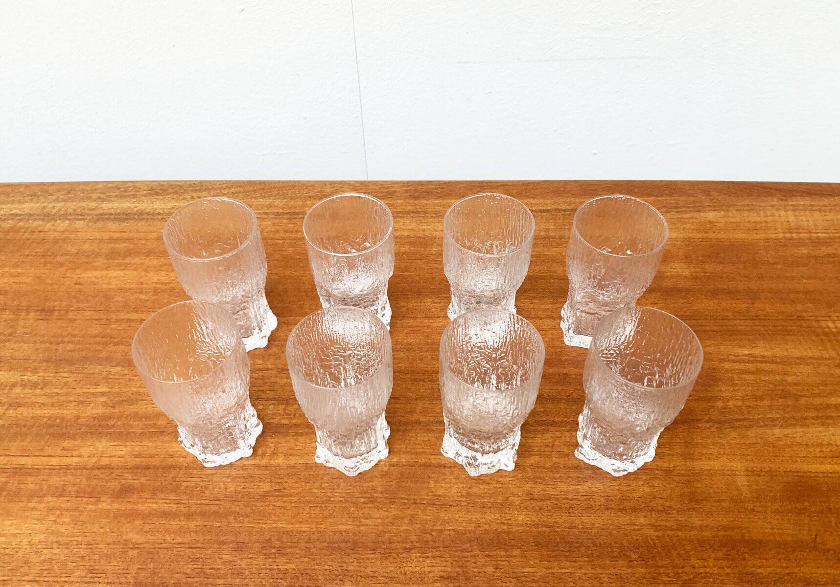 Mid-century Finnish Verres Aslak by Tapio Wirkkala for Iittala, set of 8.