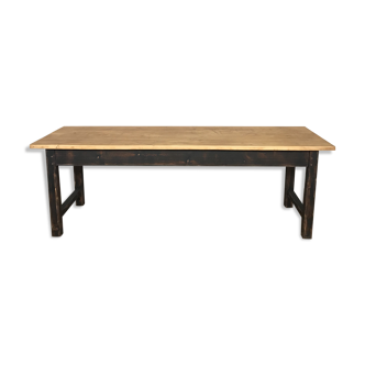 Old farm table 2m23 , early 20th fir bistro countryside