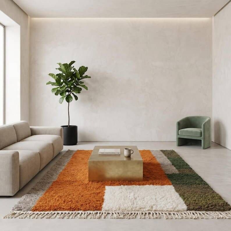 Handwoven traditional artisan rug 2/3 m