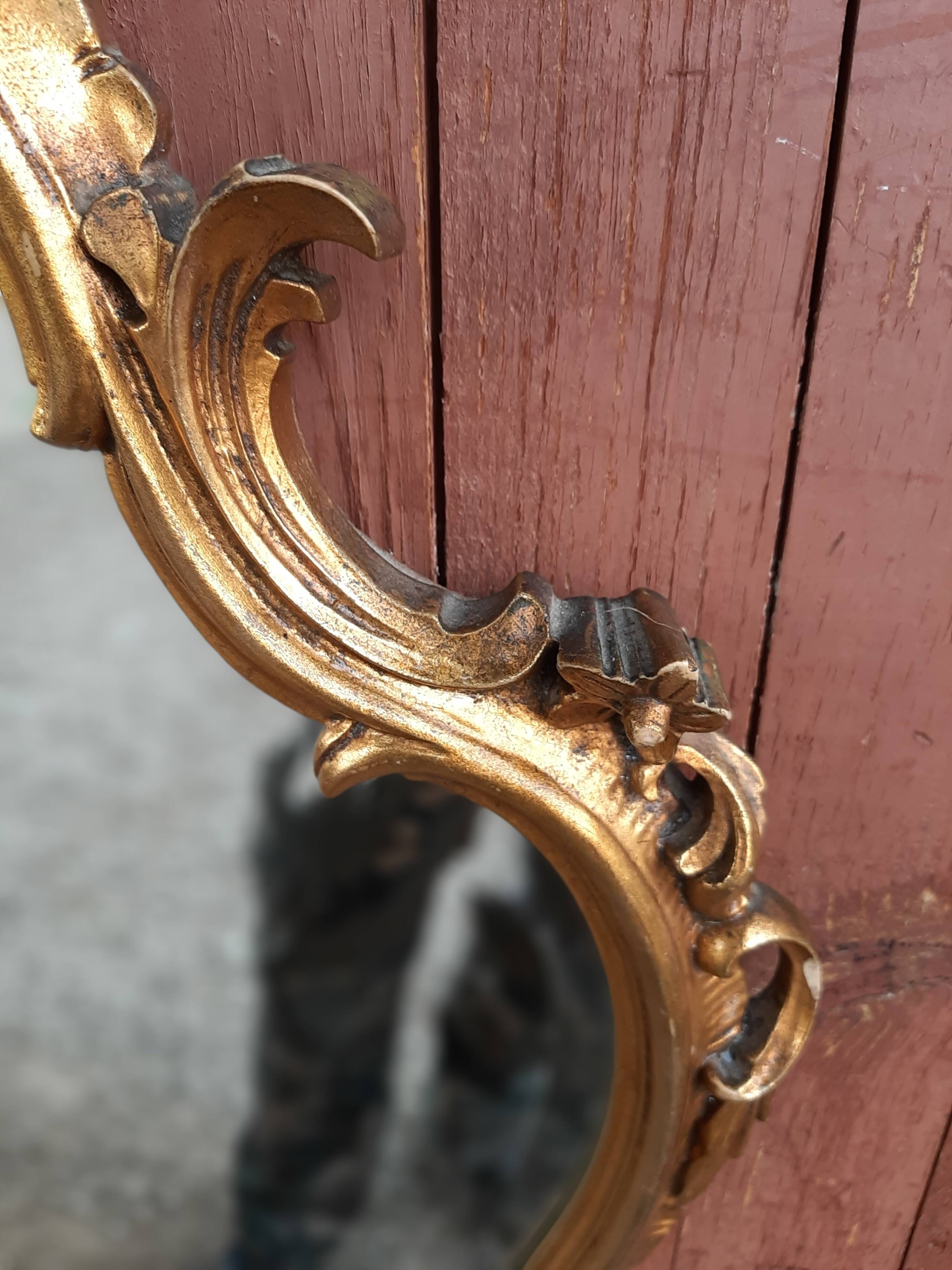 Miroir doré baroque style Louis XV biseauté