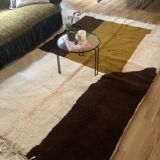 Wool Berber-style rug with geometric patterns