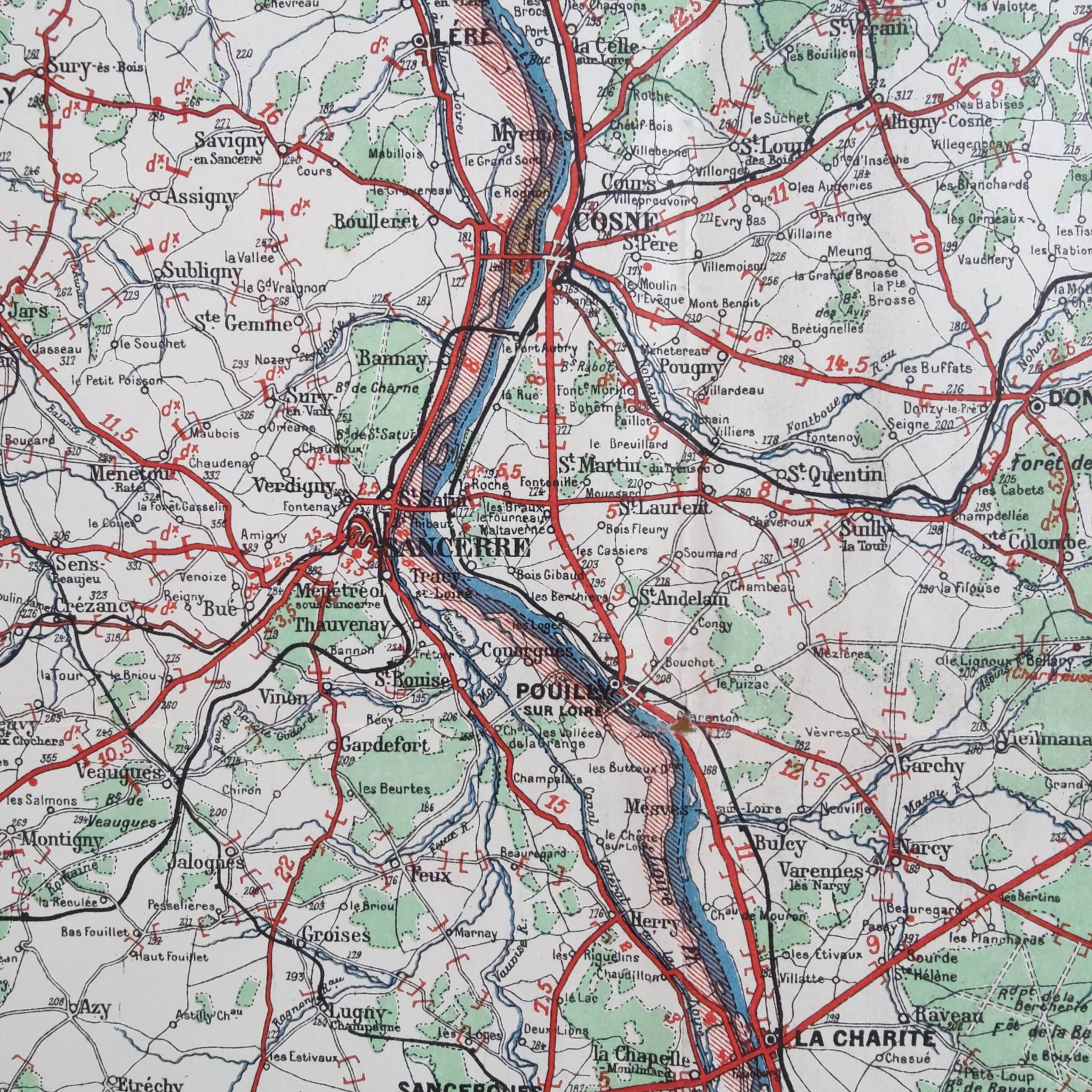 Carte ancienne Bourgogne édition Taride 1920