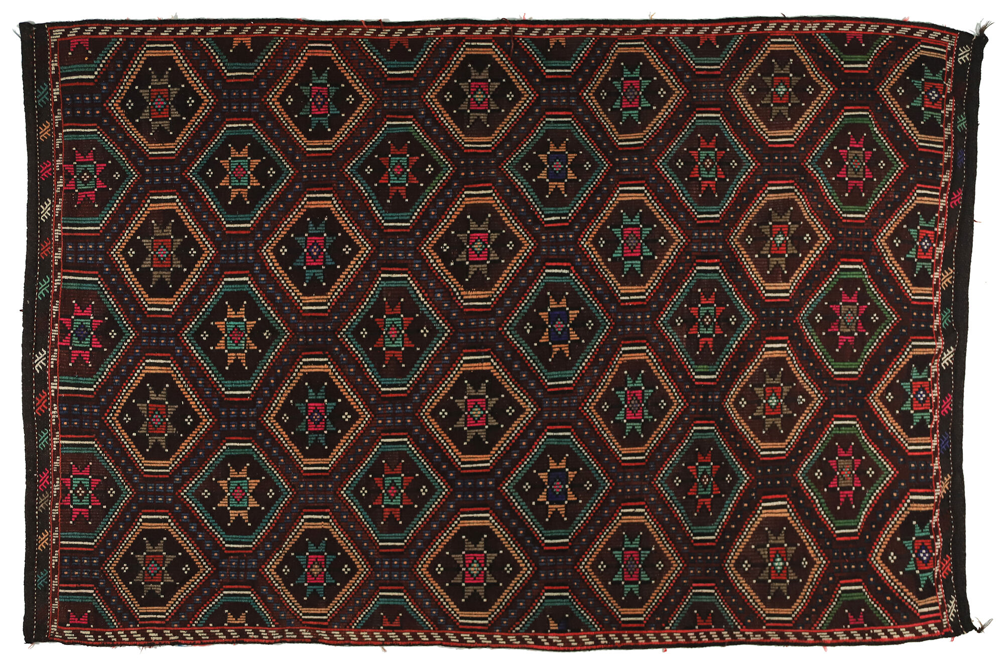 Anatolian handmade kilim rug 307 cm x 204 cm