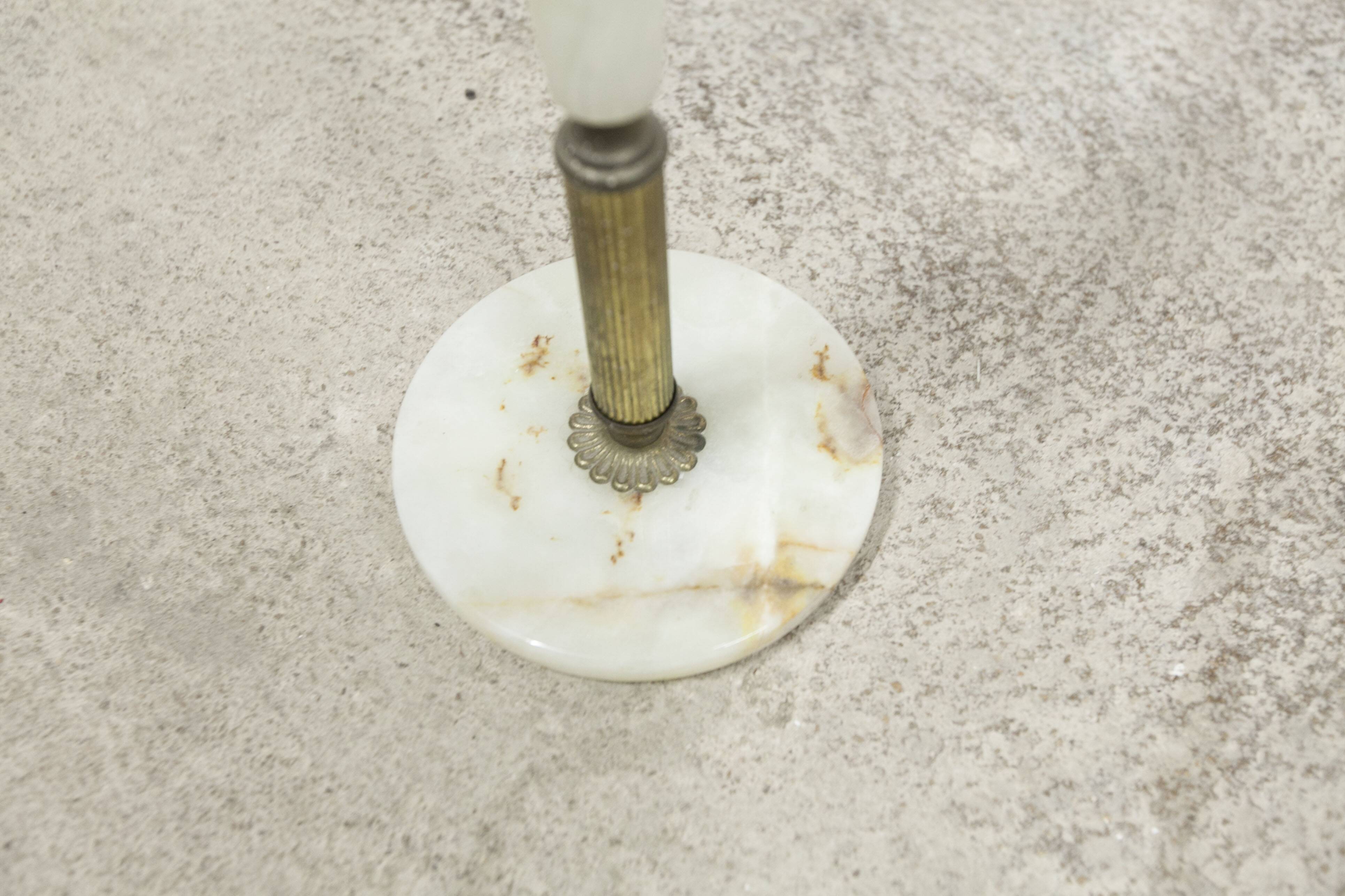 White marble and bronze ashtray on foot, 1960