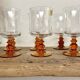 6 verres à pieds ambrés