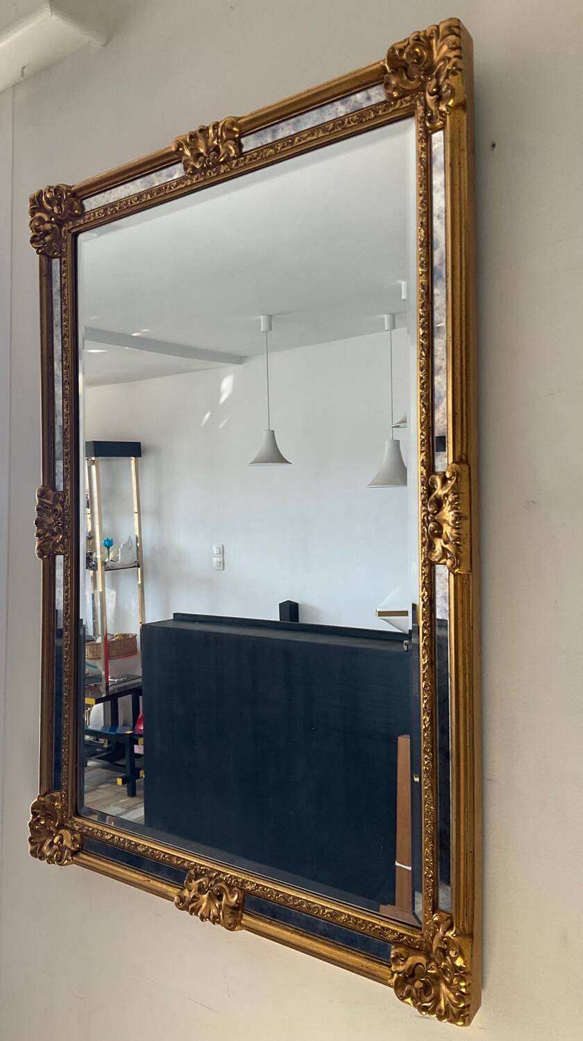 Deknudt gilded mirror with glazing beads from the 70s
