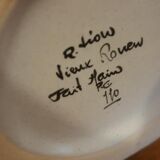 Medici vase in old Rouen earthenware signed R Tion handmade