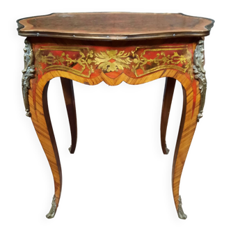 Table  Louis XV  en marqueterie rouge