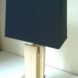 Travertine and gilded brass table lamp by Camille Breesch Belgium c. 1970