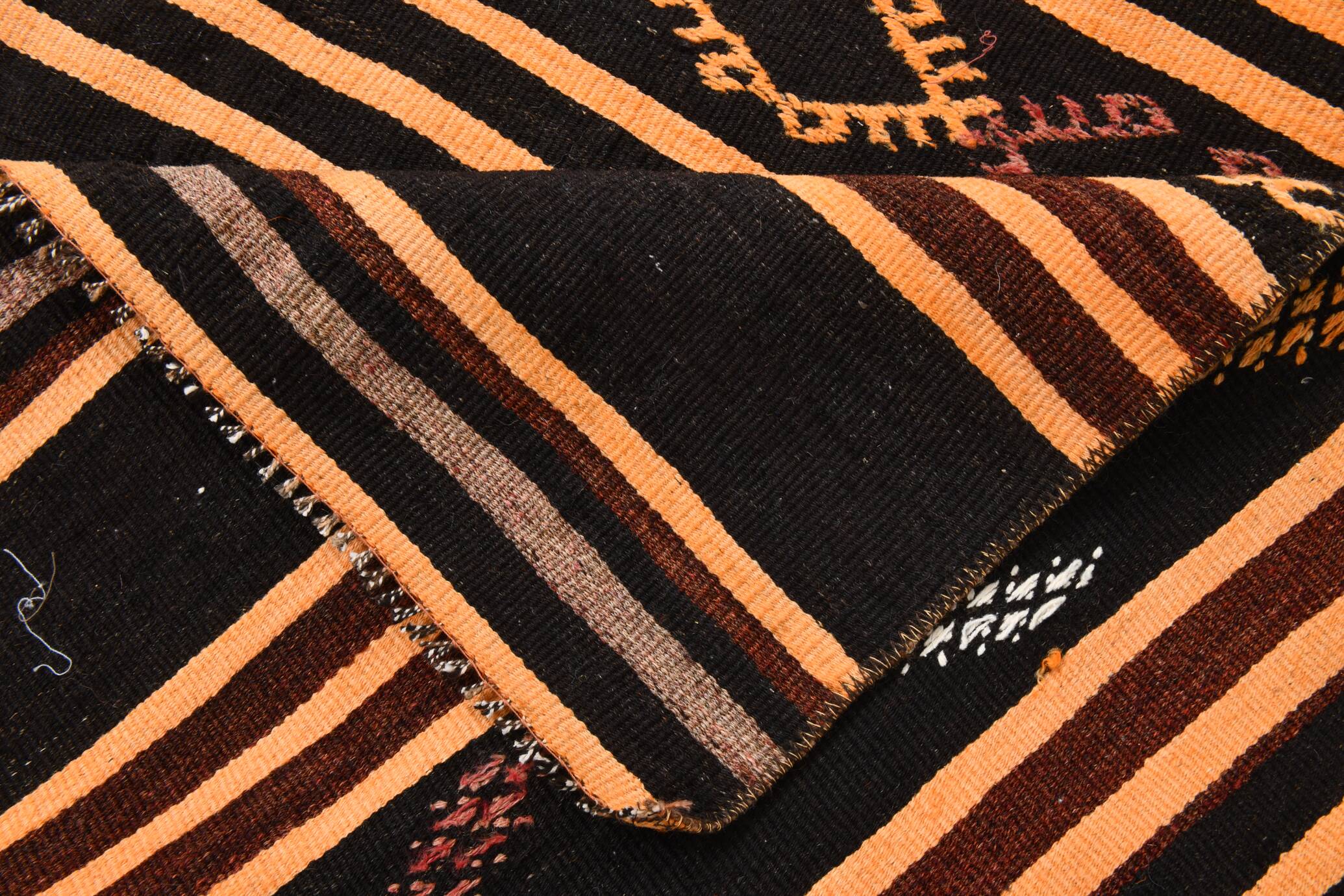 3x12 Pinstriped Kilim Runner Rug, 91x349Cm