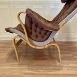 "Pernilla" leather armchair "Bruno Mathsson" 1960.