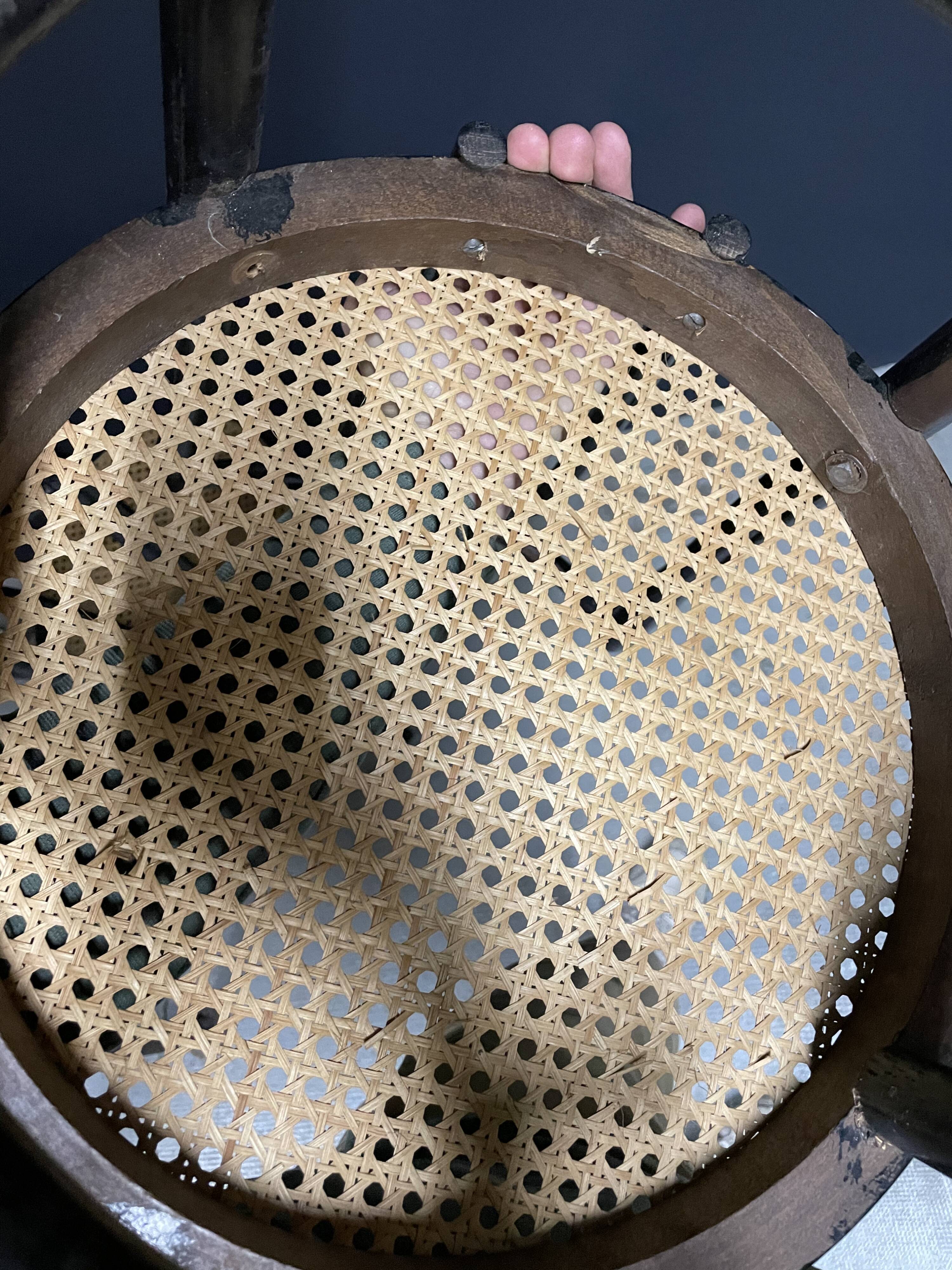 4 chairs bistro cané wood courbet