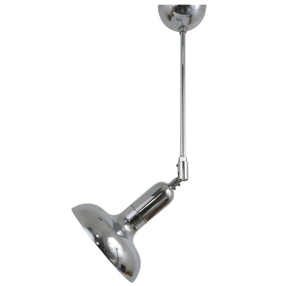 Adjustable suspended luminaire in the style of Gino Sarfatti 4, Gebr. Cosack, Germany, 1970s.