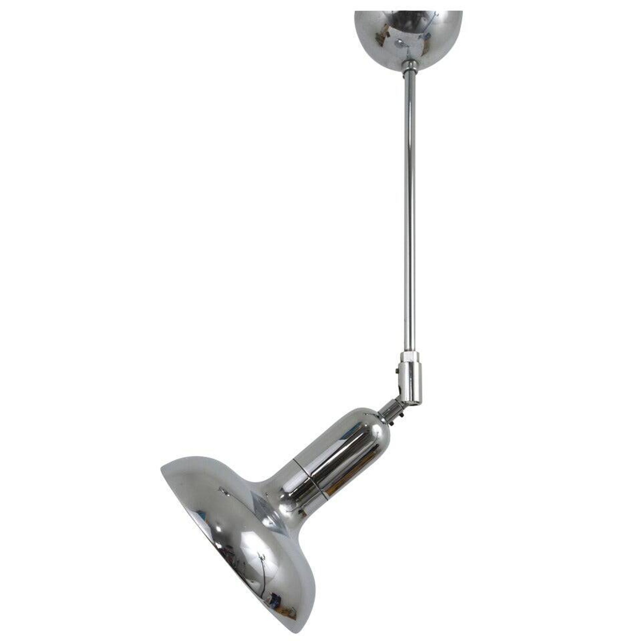 Adjustable suspended luminaire in the style of Gino Sarfatti 4, Gebr. Cosack, Germany, 1970s.