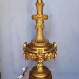 Lampe 90cm bois sculpté doré style Louis XVI