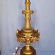 Lampe 90cm bois sculpté doré style Louis XVI