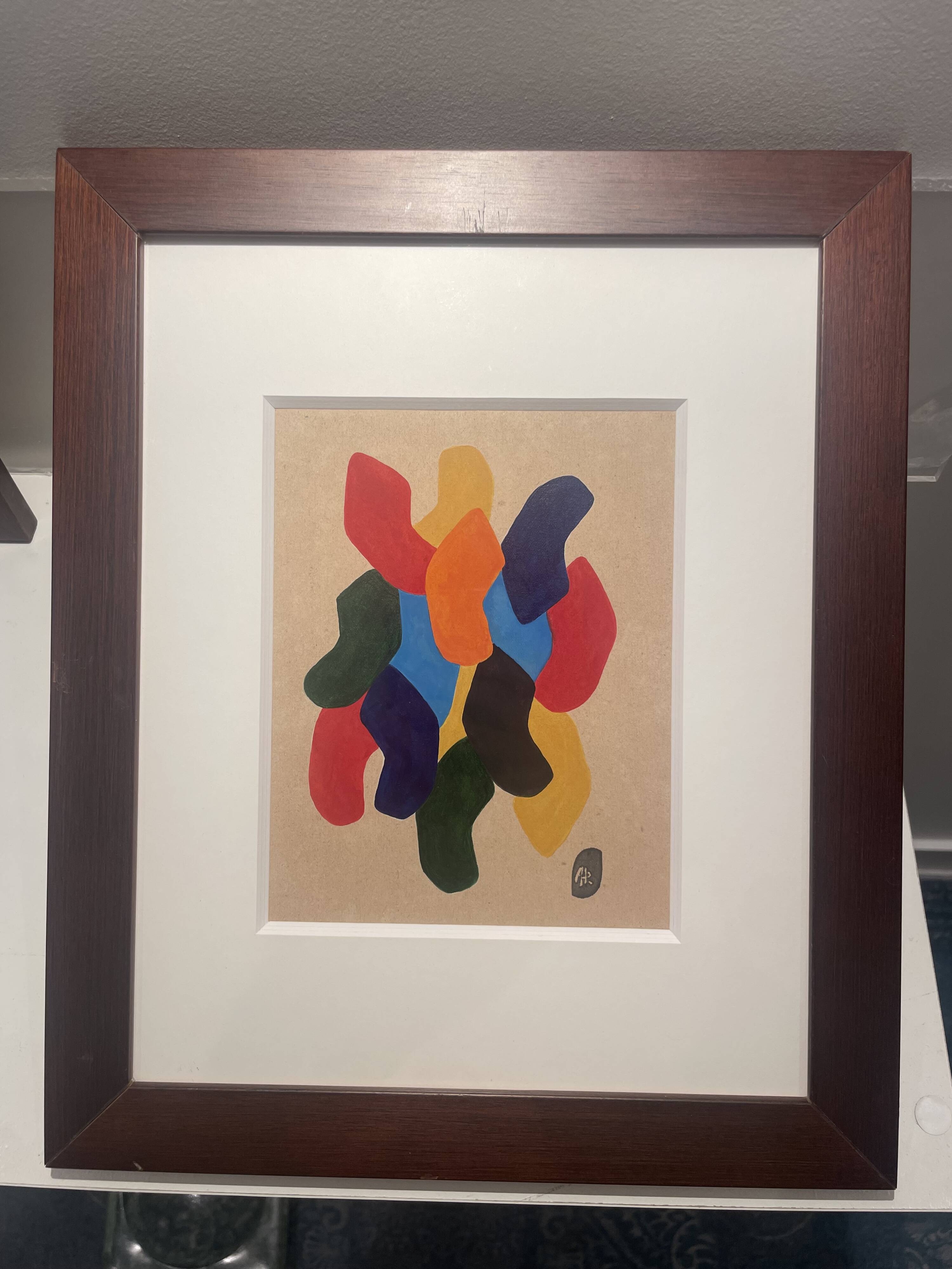 Triptyque peinture abstraite - Auguste Perrin - 1972