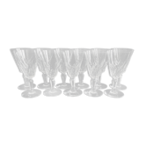 Set of 11 white wine glasses in Baccarat crystal carcassonne model