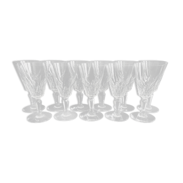 Set of 11 white wine glasses in Baccarat crystal carcassonne model