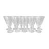 Set of 11 white wine glasses in Baccarat crystal carcassonne model