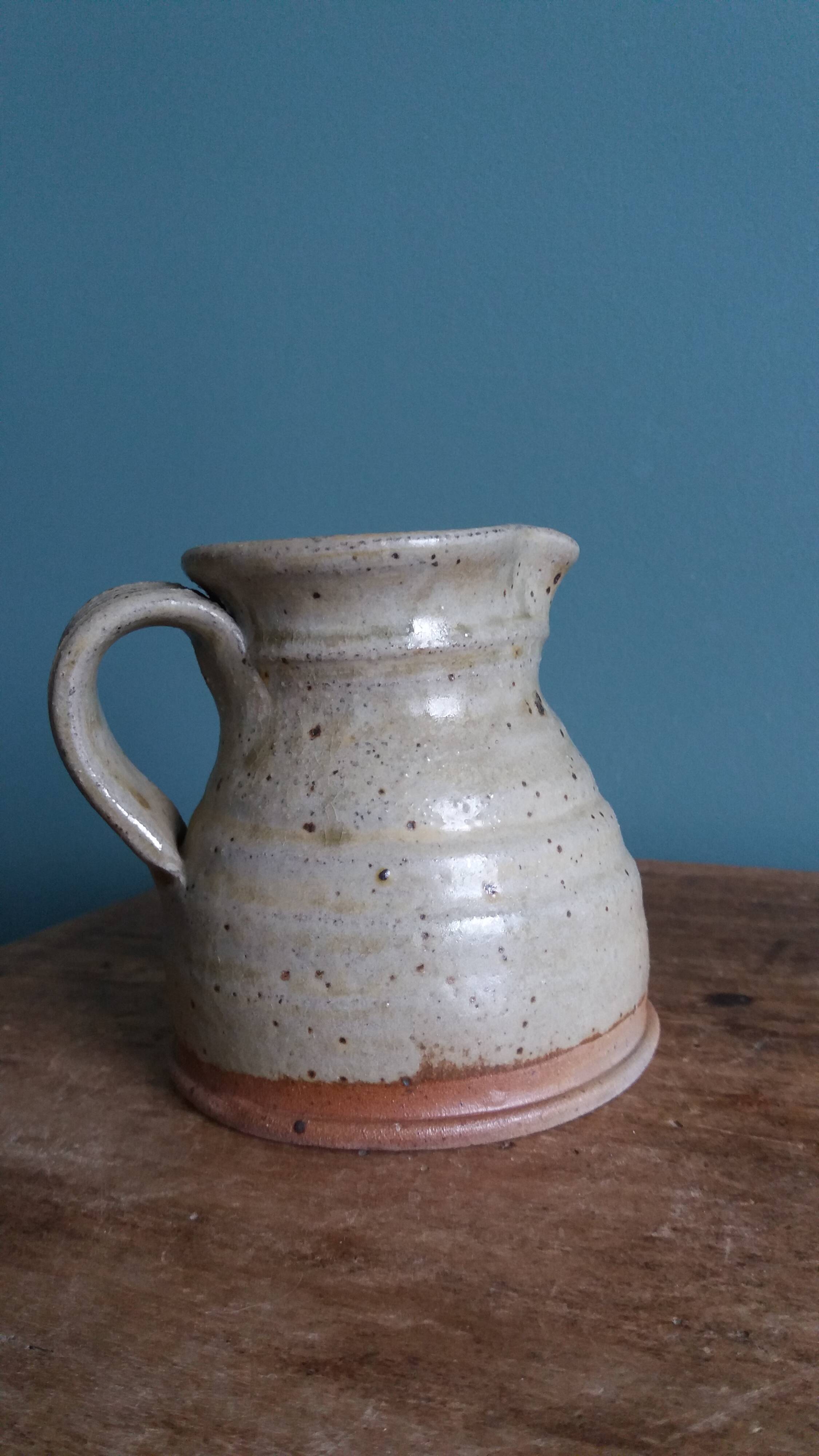 Jug, milk jug signed, Oletta pottery, Corsica