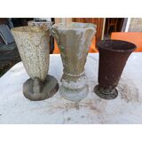 Set of 3 cast iron vases from 1900 from Charleville - Mézières
