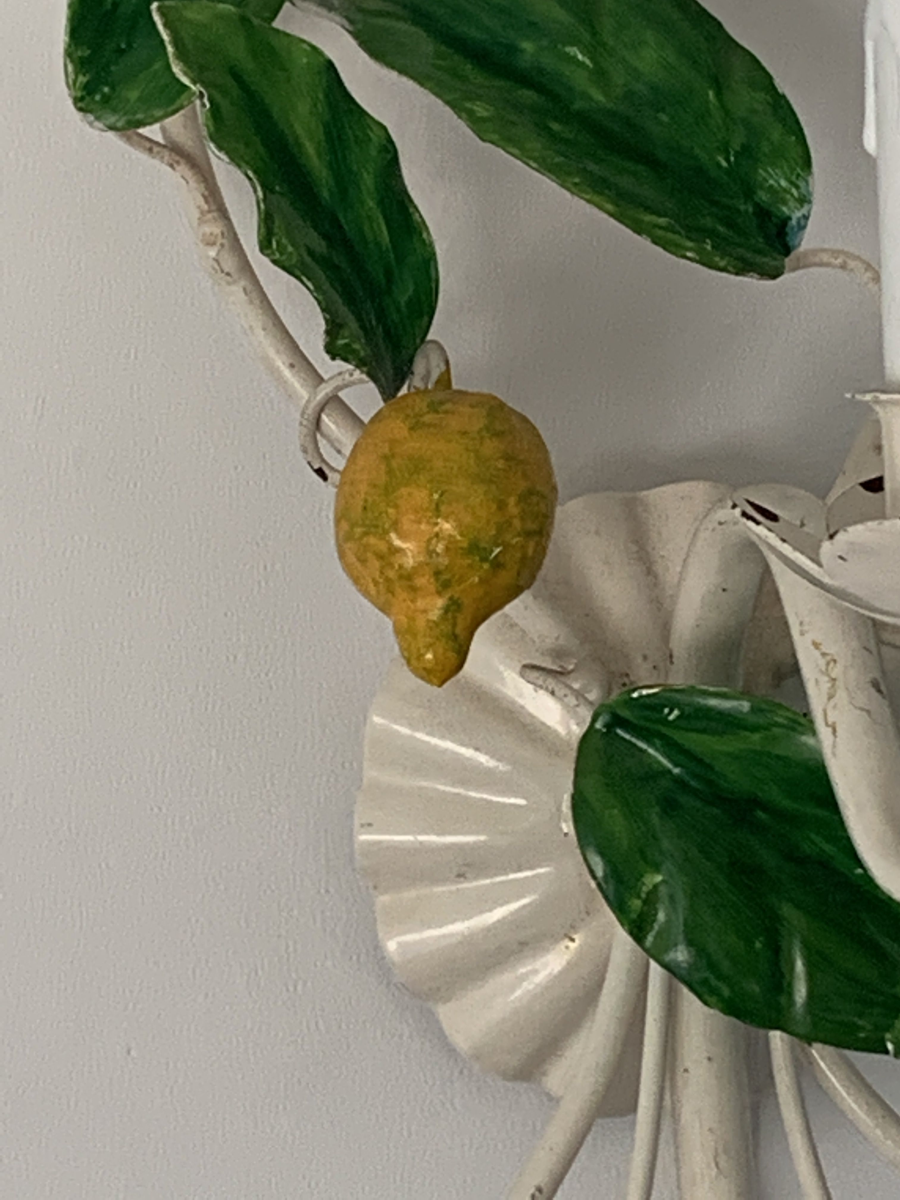 Pair of Italian metal lemon sconces, Firenze House, 1970