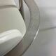 Postmodern dining chairs in steel and white leather, Belgium 1980s