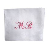 Monogrammed damask napkin monogrammed mb in red
