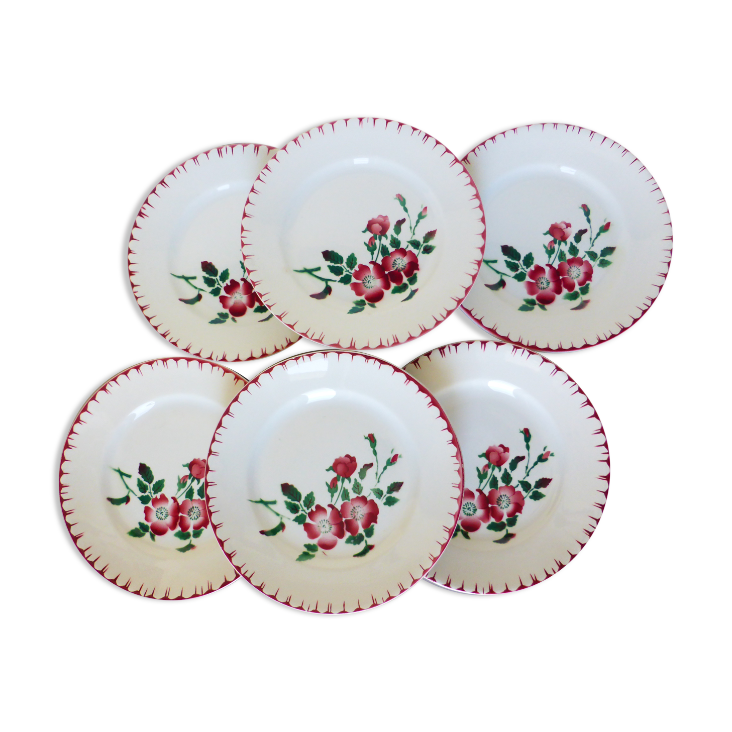 6 dessert plates of Digoin Sarreguemines model Epernay 210714