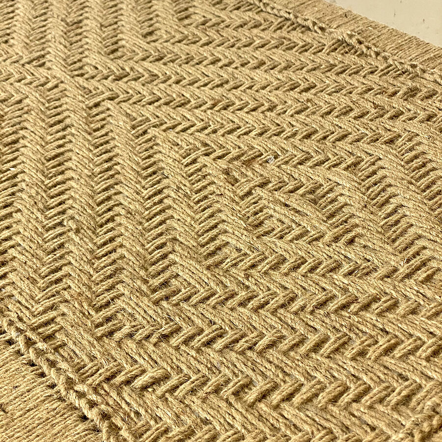 Charpoy Indian bench in braided rope
