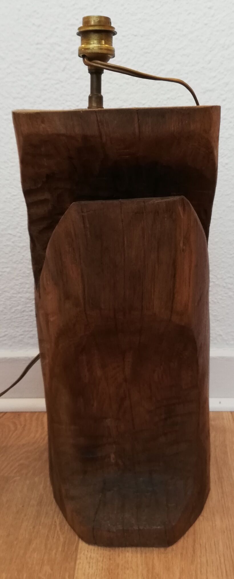 Solid wood floor lamp carved 50s