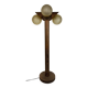 Midcentury brutalist oak floor lamp with 4 spheres, 1970s  by Temde Leuchten