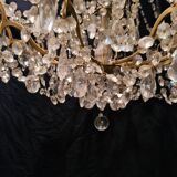 Chandelier in crystal and gilded bronze