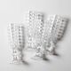 Set of 4 Vintage Pressed Glass Champagne Flutes, Clear Italian Stemware