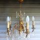 Antique gilded bronze and crystal chandelier with 5 lights / working condition l. gau?