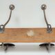 Coat rack wood and metal patinated Samaritaine Paris vintage